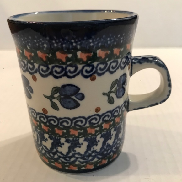 Set Of 2 Boleslawiec Polish Pottery UNIKAT J.Chyla Coffee/Tea Cups/Mugs - Picture 5 of 10